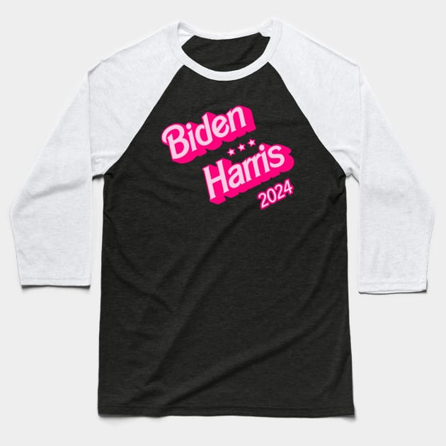 Biden Harris 2024 - Saving Democracy Barbie Style! Baseball T-Shirt by Tainted